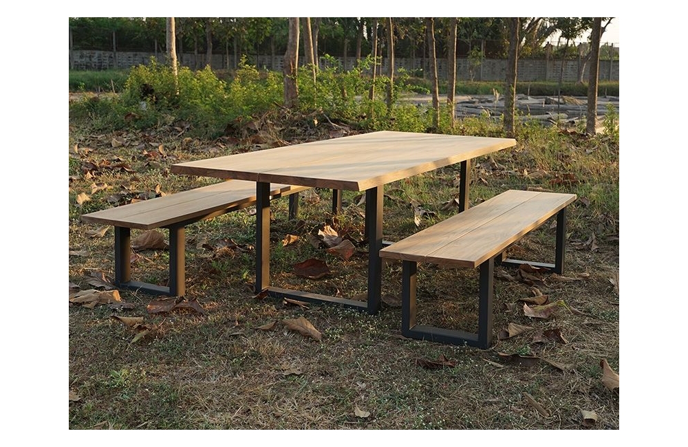 Aluminium Teak Tables Edge Table | FSC® Certified